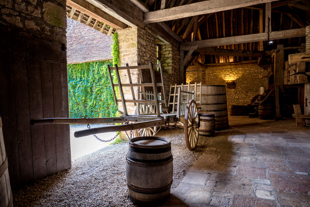 Burgundy winery cart