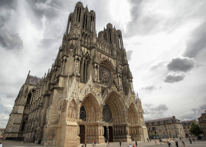 Reims cathedral on the 5-night Champagne barge cruise