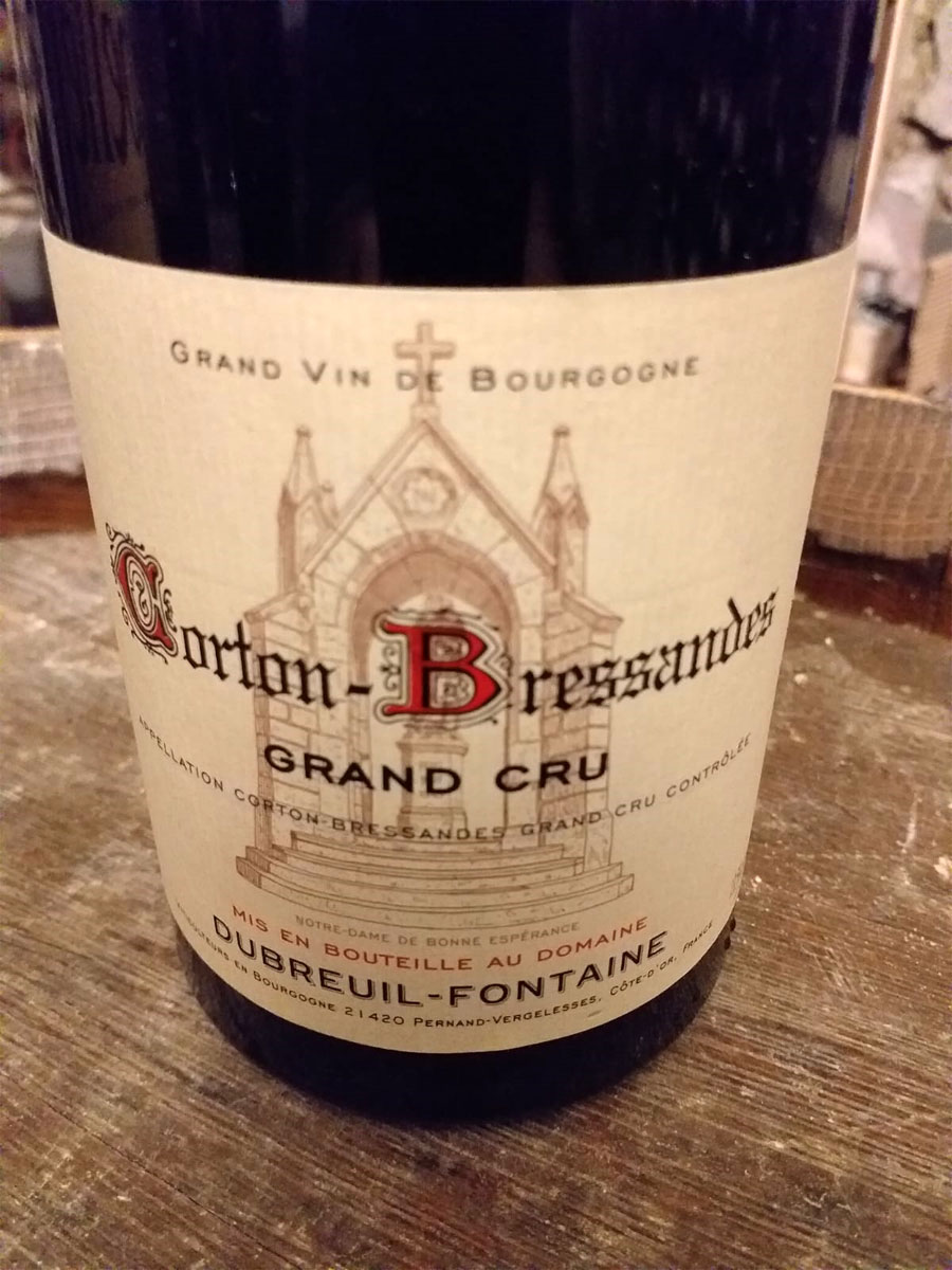 Corton Bressande Grand cru 2013 on board the C'est La Vie Luxury Hotel Barge