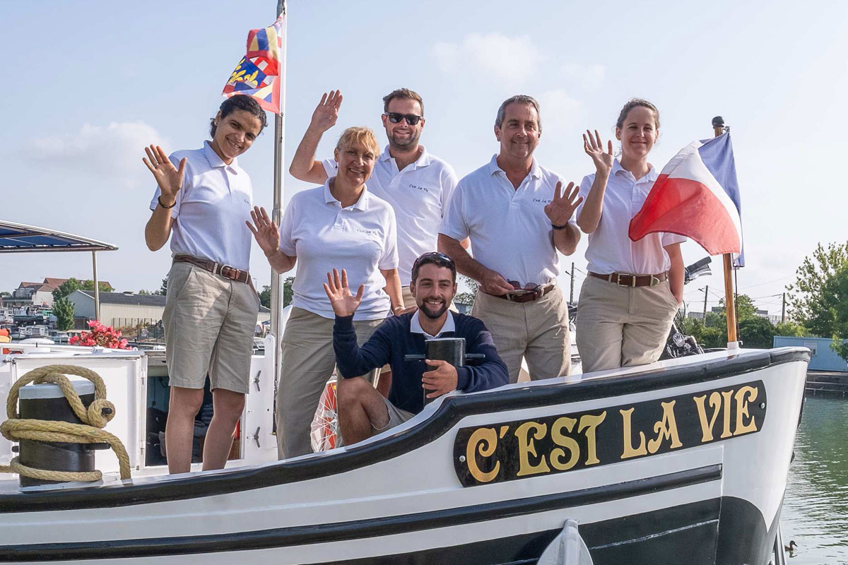 dedicated crew on our barge cruise in France