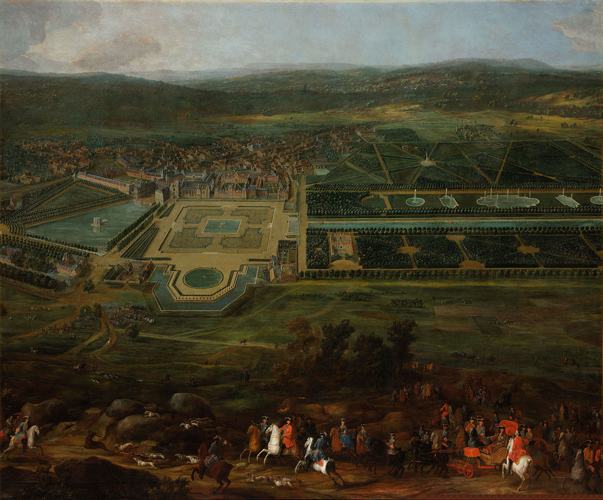 Louis XIV hunting near the Palace of Fontainebleau. Painting by Pierre-Denis Martin